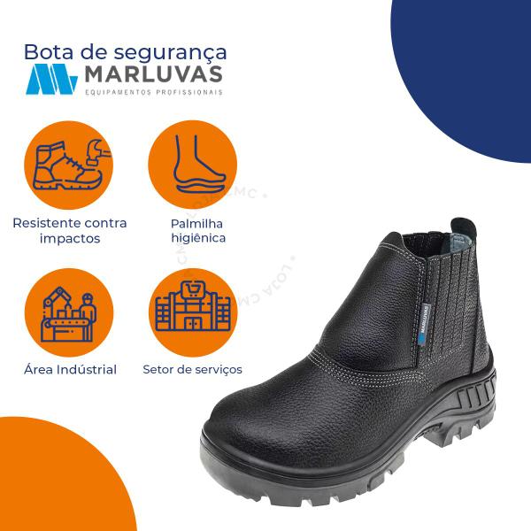Bota Botina Tenis Segurança Elastico Marluvas 95b19 Bico Pvc Imagem de Bota Botina Tenis Segurança Elastico Marluvas 95b19 Bico Pvc