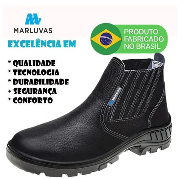 Imagem de Bota Botina Tenis Segurança Elastico Marluvas 95b19 Bico Pvc