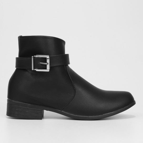 Bota Cano Baixo Look Fashion Fivela Feminina Bota Cano Baixo Look Fashion Fivela Feminina