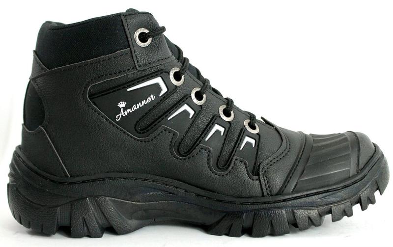 Imagem de Bota Coturno Motoqueiro Adventure Costurada Tenis Preto