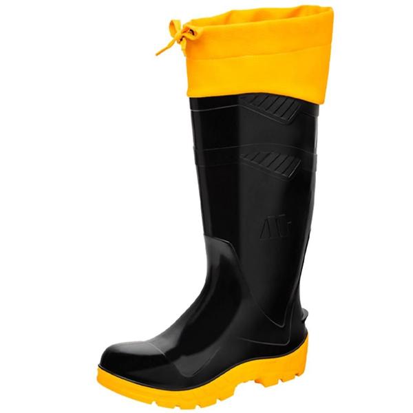 Imagem de Bota de PVC Cano Longo All Work, Marluvas, Preto com Amarelo, Nº 40