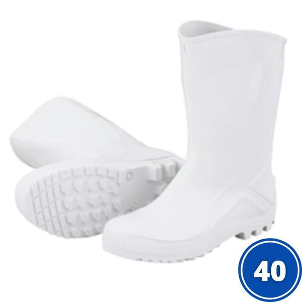 Imagem de BOTA DE PVC COM FORRO MARLUVAS CANO MÉDIO 25Cm BRANCO Nº40