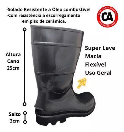 Imagem de Bota de Pvc Medio Preta Numero 45