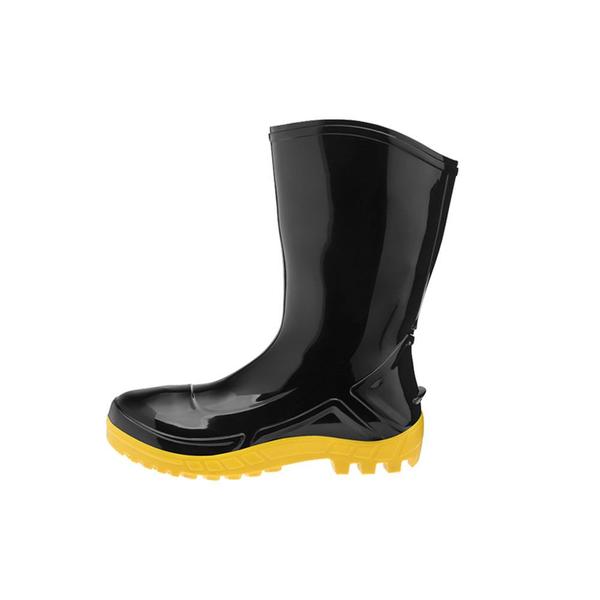 Imagem de Bota de PVC Vulcaflex Preta com Solado Amarelo Cano Médio Marluvas