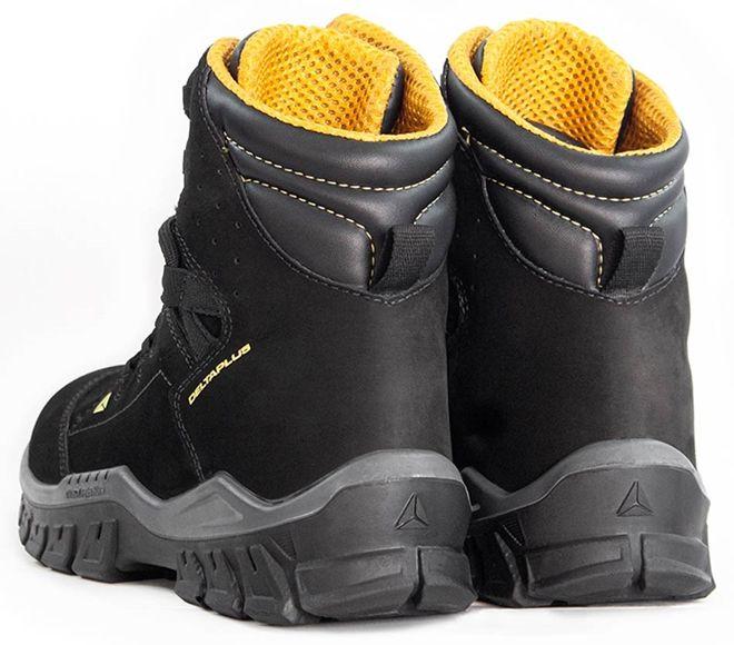 Imagem de Bota de Segurança Nobuck Delta Plus RIO II OB SRC Preta e Amarelo Bico Pvc Resistente à Água CA 45485