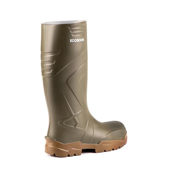 Imagem de Bota de Segurança Pu Impermeável EPI Polytech Cano Longo Verde Bege CA 35047 Ecoboots Bracol