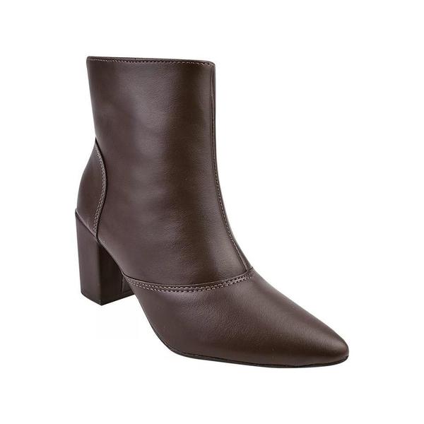Bota Feminina Bico Fino Cano Curto Salto Casual Moderno - Rosa Chic Calçados Bota Feminina Bico Fino Cano Curto Salto Casual Moderno - Rosa Chic Calçados