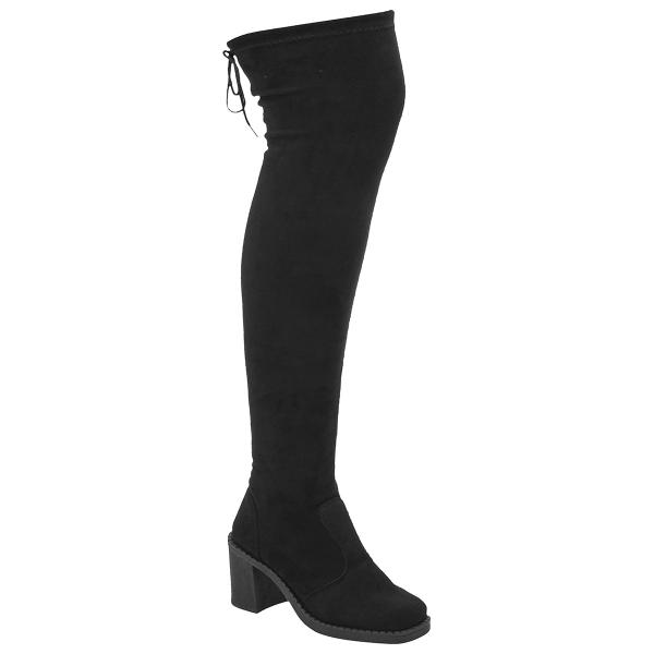 Bota Feminina Over The Knee com Ajuste Salto Bloco - LAZZLU Bota Feminina Over The Knee com Ajuste Salto Bloco - LAZZLU