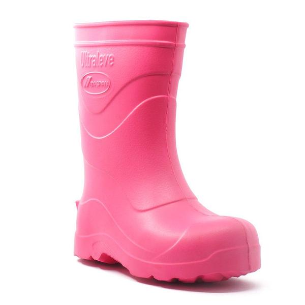 Bota Galocha Infantil Eva Rosa Ultraleve Para Frio Chuva Galocha