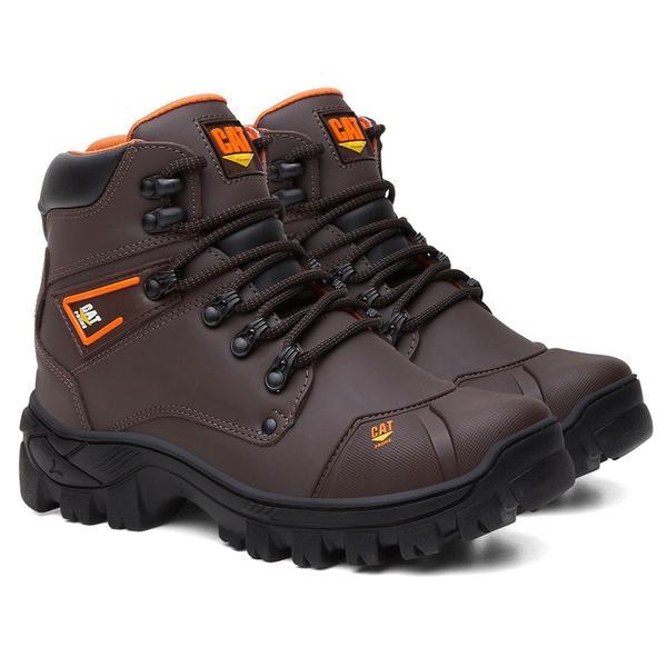 Imagem de Bota Masculina Cat Priime ORIGINAL Segurança Em Couro Biqueira Em Pvc Com C.A