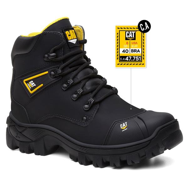 Imagem de Bota Masculina Cat Priime Segurança Em Couro Biqueira Em Pvc Com C.A