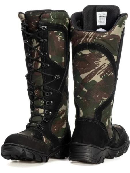 Imagem de Bota Masculina de Segurança PM Militar Cano Alto Proteção Semi Nobuck Preto