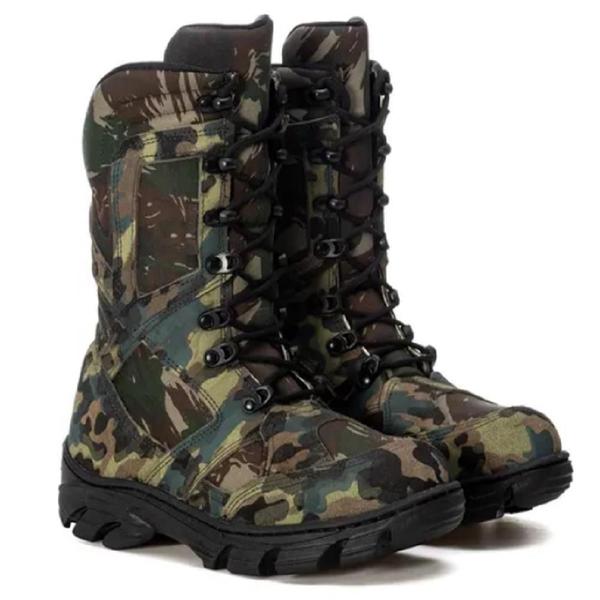 Imagem de Bota Masculina Militar Para Caça E Pesca Cano Médio Conforto