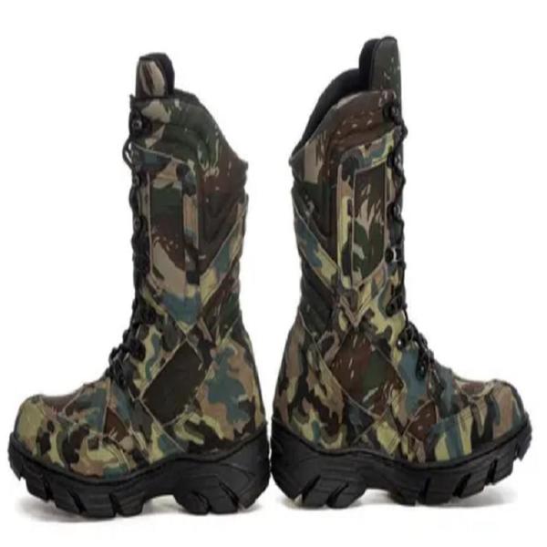 Imagem de Bota Masculina Militar Para Caça E Pesca Cano Médio Conforto