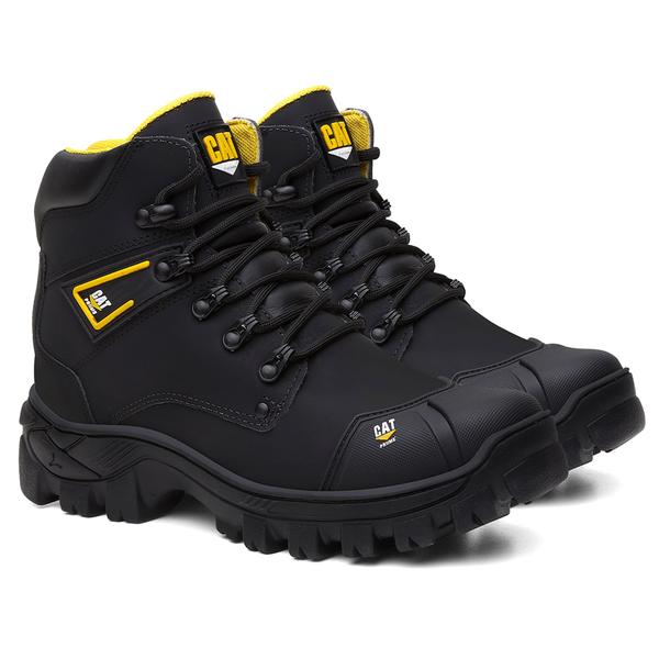 Imagem de Bota Masculina Segurança Em Couro Biqueira Em Pvc Palmilha Gel Com C.A