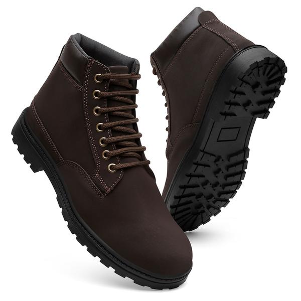 Bota Masculino Cano Médio Preta Marrom Camurça Confort Acolchoado Forrado Palmilha - Atria... Bota Masculino Cano Médio Preta Marrom Camurça Confort Acolchoado Forrado Palmilha - Atria...