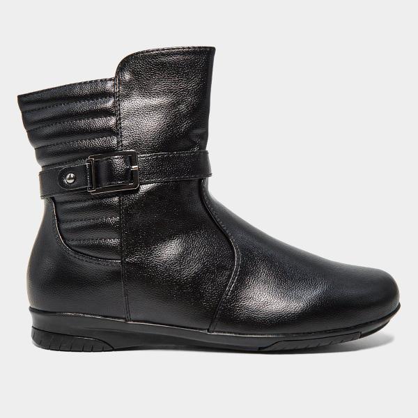 Bota Mooncity Fivela Lateral Cano Médio Feminina Bota Mooncity Fivela Lateral Cano Médio Feminina