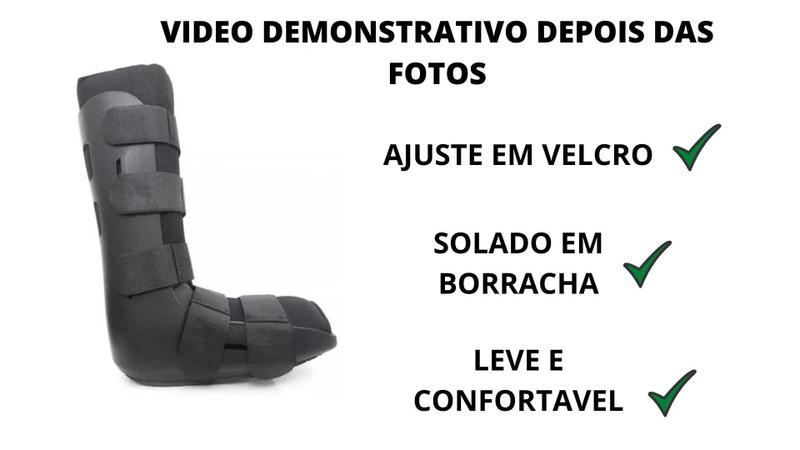 Imagem de Bota Ortopédica Imobilizadora Longa Tornozelo Injetada Confortável