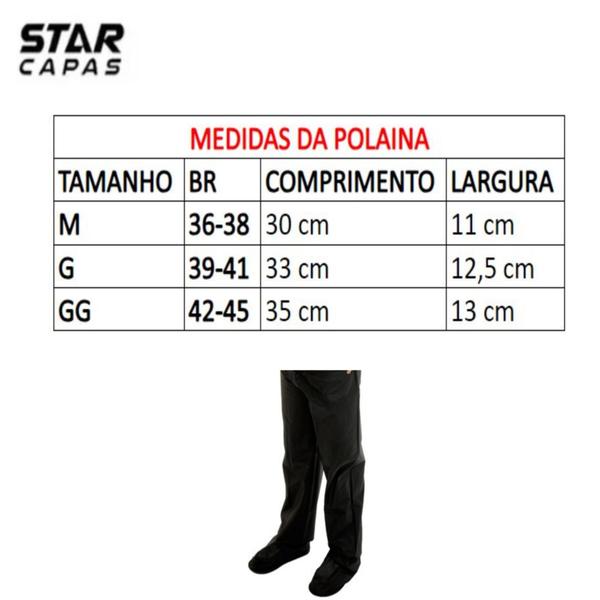 Imagem de Bota Polaina Galocha Star Capas7 Leguas Pvc Impermeável Motoqueiro Motoboy Solado