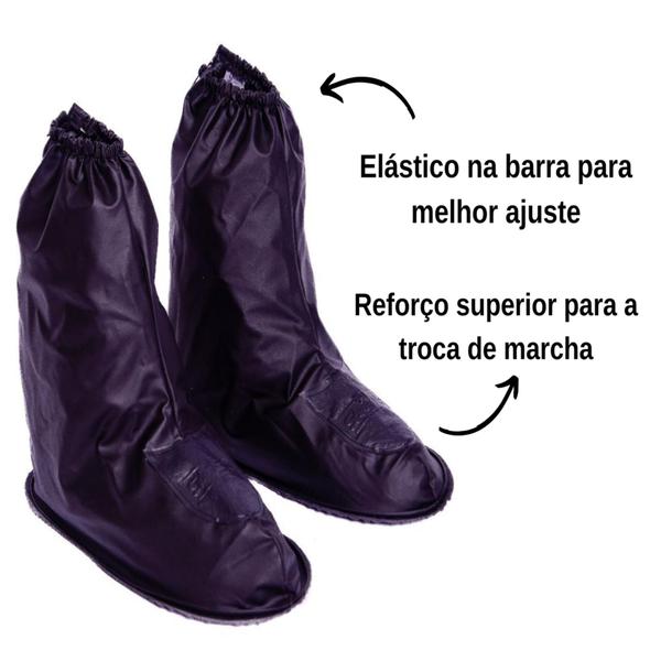 Imagem de Bota Polaina Galocha Star Capas7 Leguas Pvc Impermeável Motoqueiro Motoboy Solado