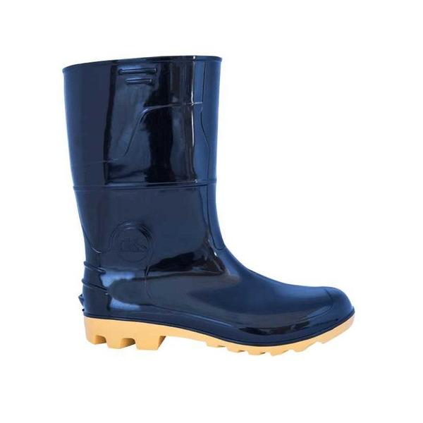 Imagem de Bota pvc cano medio com forro preta com solado amarelo 40  6028pa   kadesh