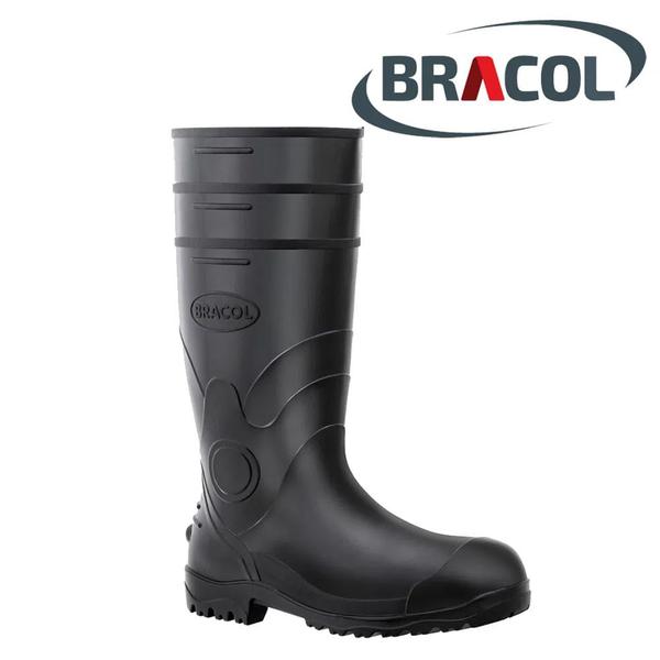 Bota Pvc Preta 35cm N43 Sem Bico Bracol Imagem de Bota Pvc Preta 35cm N43 Sem Bico Bracol