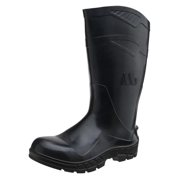 Bota pvc preta cano longo bico de aço aworkf - MARLUVAS Imagem de Bota pvc preta cano longo bico de aço aworkf