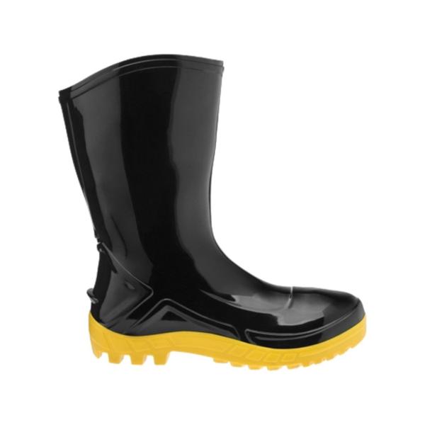 Imagem de BOTA PVC SEM FORRO MARLUVAS CANO MÉDIO PRETA/AMARELO Nº41