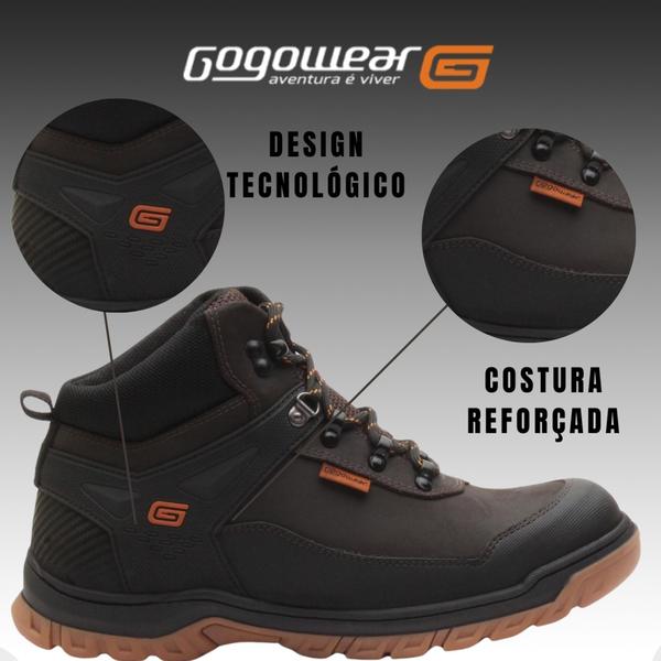 Imagem de Bota Segurança Adventure EPI CA Gogowear 100% Couro ref Odax Cafe.C