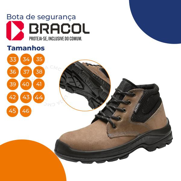 Imagem de Bota Segurança Amarrar Bracol Bae Bico Pvc Masculina Com C.a Titanium