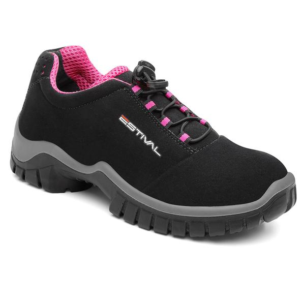 Imagem de Bota Segurança Estival Mulher Feminino Preto/pink/rosa com CA