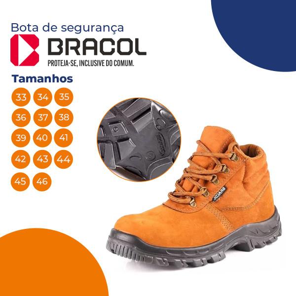 Imagem de Bota Segurança Ocupacional Epi Bracol Modelo Baf  Com Bico Pvc Ref 4018bafn4400ll Com C.A 