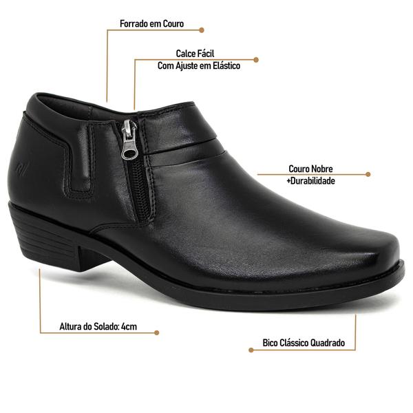Bota Social Rafarillo Way Couro Legítimo Salto Carrapeta Bota