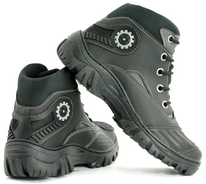 Imagem de Bota Tenis Preto Adventure de Motoqueiro Sola Costurada