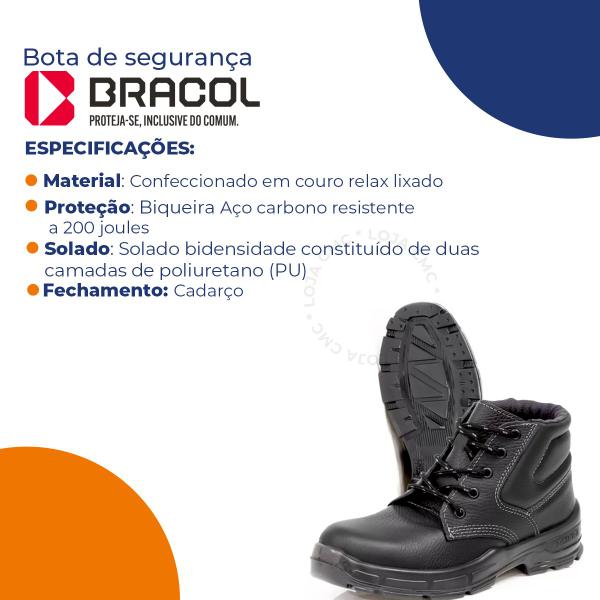 Imagem de Bota Tenis Trabalho Botina De Amarrar Bracol Baa Bico Aço