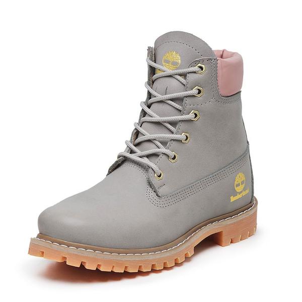 Imagem de Bota Timberland Feminina de Couro Cor Gray and Pink