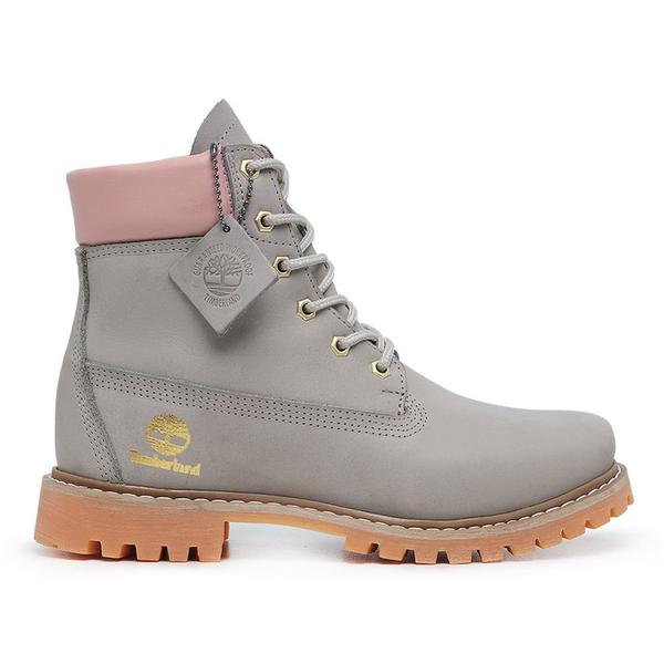 Imagem de Bota Timberland Feminina de Couro Cor Gray and Pink