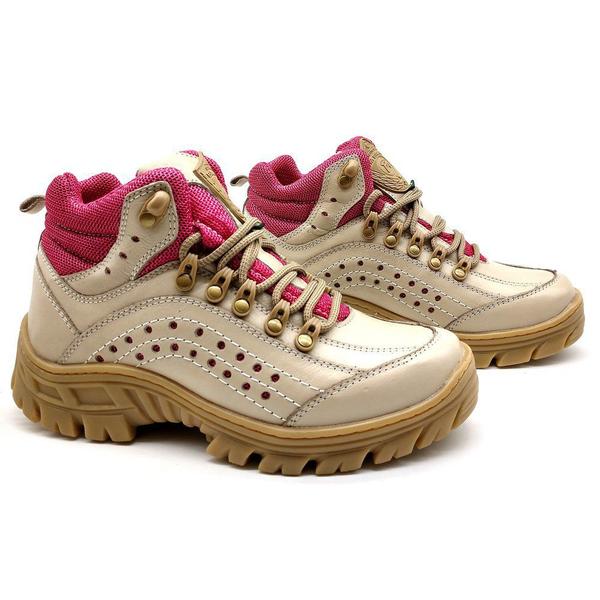 Imagem de Bota Trilha Feminina Trekking Adventure 5400/36 Creme/Pink