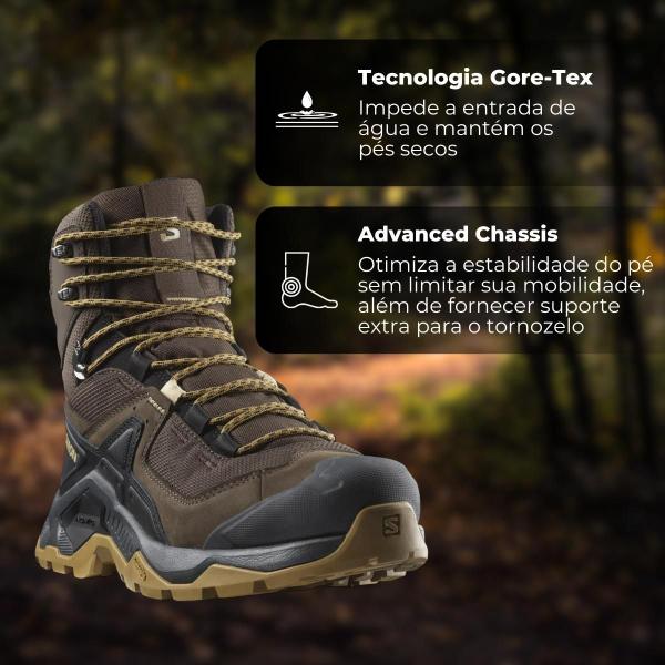 Imagem de Bota Trilha Salomon Masculina Trekking Quest Element GTX Impermeável Caminhada