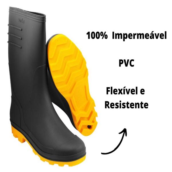 Imagem de Bota Vonder Pvc Forrada Impermeável Chuva Acqua Boots Motoqueiro Limpeza 7 Leguas Epi c Ca