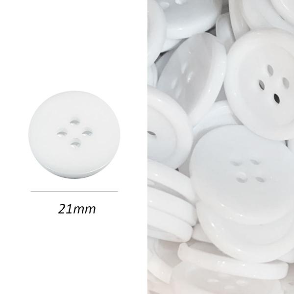 Botão Branco 21mm 4 Furos - 200 unidades - Inova Aviamentos Imagem de Botão Branco 21mm 4 Furos - 200 unidades