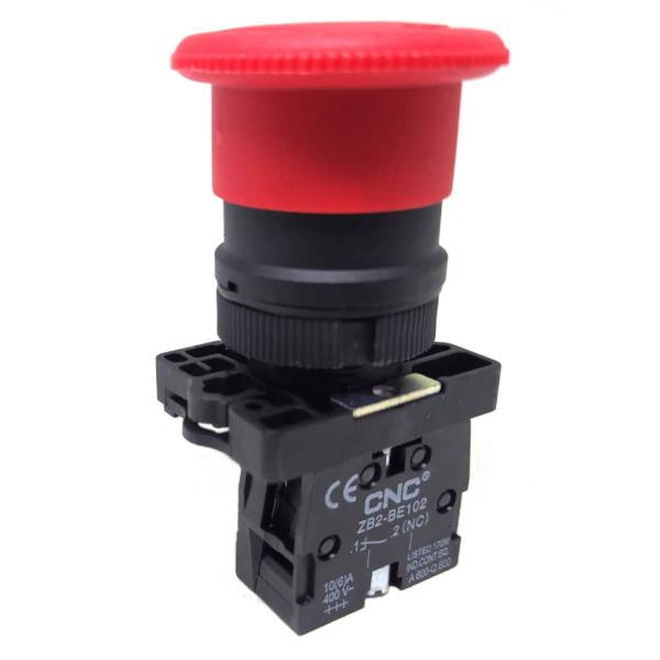 Imagem de Botão Cogumelo 40mm Vermelho 400V 10A CNC - Modelo Lay5-ec42