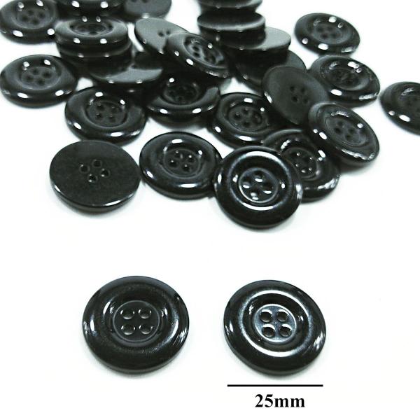 Imagem de Botão de Costura Alfaiataria Blazer Preto 25mm 4 Furos