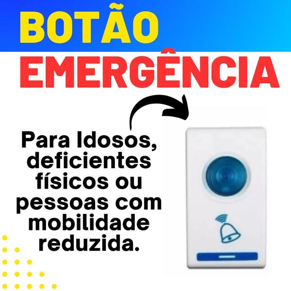 Imagem de Botão de emergência para idosos campainha s/ fio sos cuidado