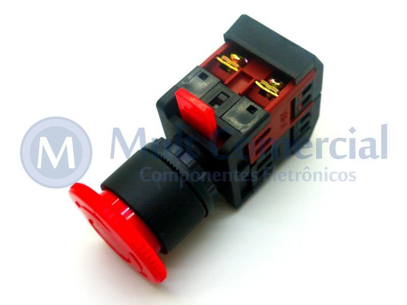 Imagem de Botão de Emergência Tipo Cogumelo Gira-Destrava 40mm Vermelho - LAY80-PS545 - JNG