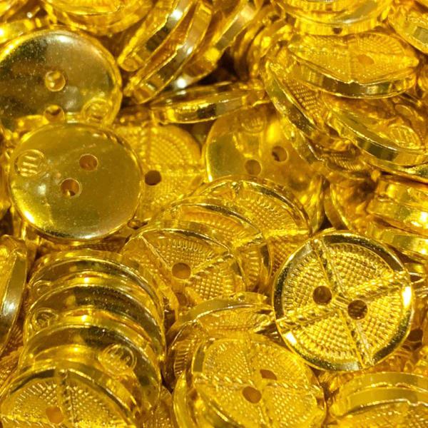 Imagem de Botão Dourado 15mm 2 ou 4 Furos - 500 Unidades