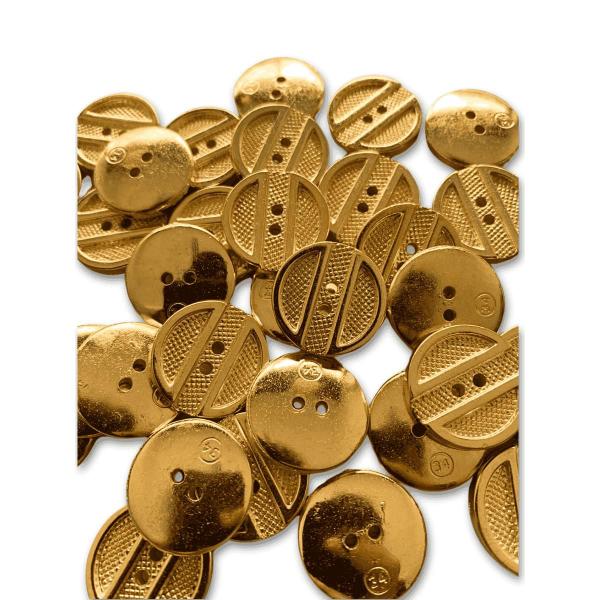 Botão Dourado 18mm ou 21mm 2 Furos - 200 unidades - Inova Aviamentos Imagem de Botão Dourado 18mm ou 21mm 2 Furos - 200 unidades