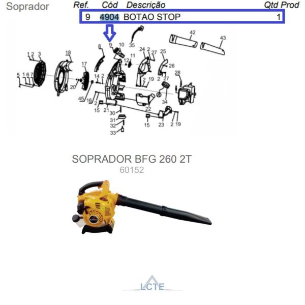 Imagem de Botão Liga E Desliga Do Soprador Bfg 260 2t Buffalo Original