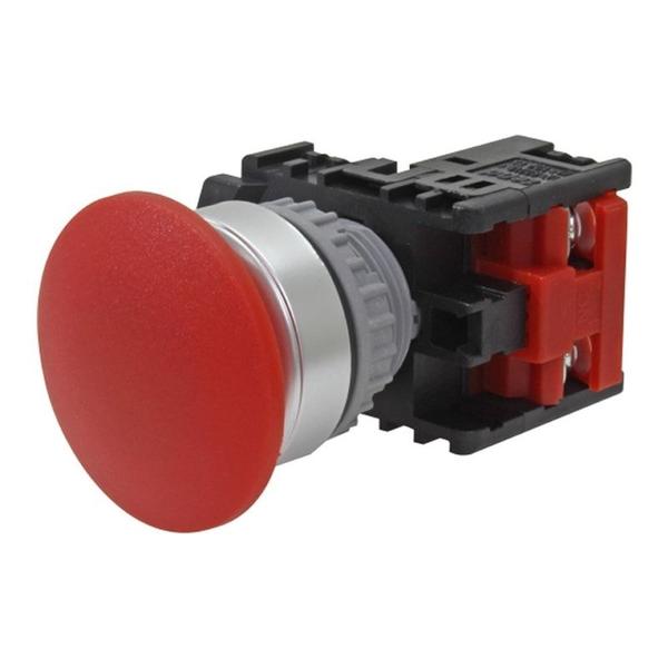 Imagem de Botão Pulsador Cogumelo Vermelho 1NF IP65 Metaltex