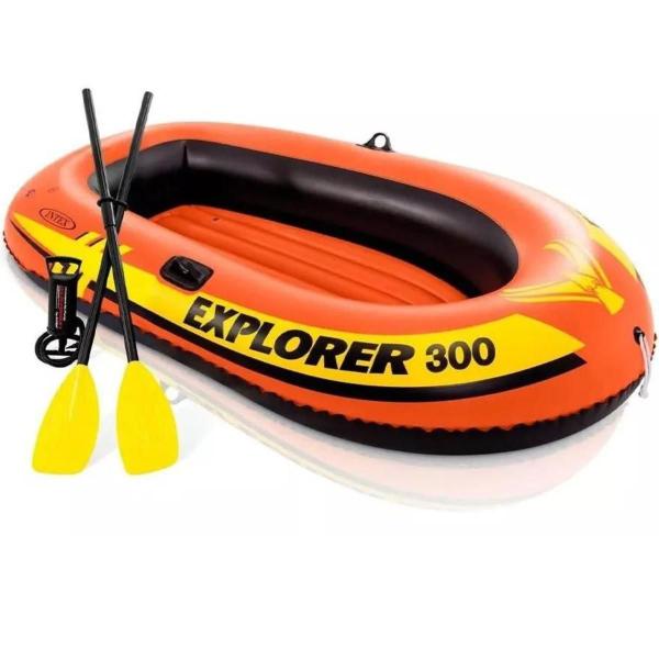 Imagem de Bote explorer 300 intex + bomba manual e remos suporta 186kg